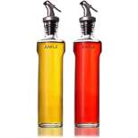 Juvale 2-Pack Oil and Vinegar Dispensers 12 Oz 355mL Glass Cruet Bottles with Lever Release Pourers