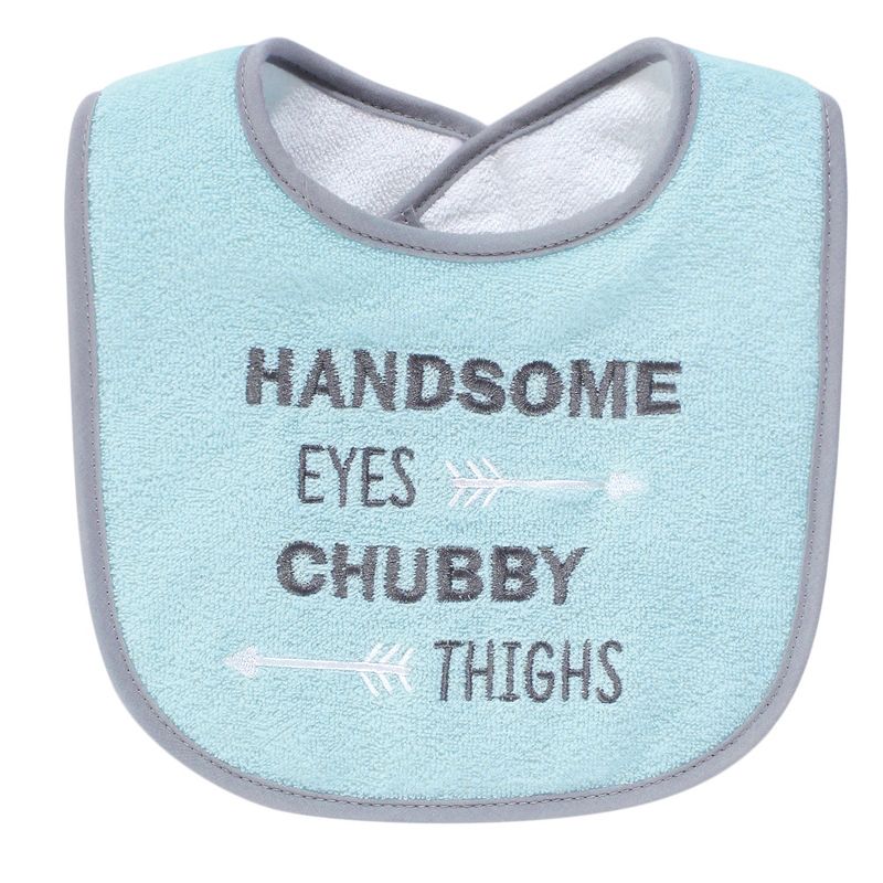 Hudson Baby Infant Boy Cotton Terry Drooler Bibs with Fiber Filling 4pk, Pretty Boy Swag, One Size, 5 of 7