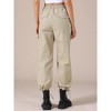INSPIRE CHIC Women's High Waist Elastic Drawstring Casual Wide Leg Cargo Pants with Pockets - 4 of 4