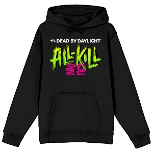 Dead By Daylight All Kill Neon Logo Long Sleeve Black Adult Hooded Sweatshirt - 1 of 3