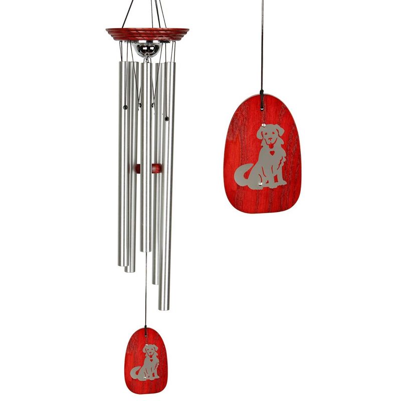 Woodstock Wind Chimes Signature Collection, Woodstock Pet Memorial Chime, 24'' Silver Wind Chime, 4 of 10