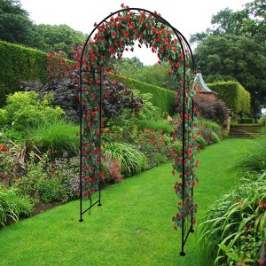 Metal Garden Arch, 86" H Garden Arch Arbor Trellis for Climbing Plants, Roses, Vines, Wedding Archway Decor for Lawn, Patio,Party, Backyard - 1 of 4