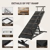 ELECWISH Pet Ramp, Folding Portable Wooden Dog & Cat Steps with Non Slip Mat & Safety Side Rails, Height Adjustable - 3 of 4