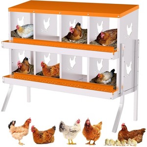 Garvee 8/10-Hole Metal Chicken Nesting Box with Perch, Roll-Away Egg Design, Wall Mount or Freestanding, Heavy-Duty Galvanized Steel - 1 of 4