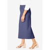 Jessica London Women's Plus Size Classic Cotton Denim Midi Skirt - 4 of 4
