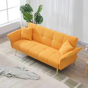 Sapphtopaz 70.1" Couches for Living Room 2 Seater Futon Sofa Bed with Folding Armrest,Convertible Sleeper Sofa with Throw Pillow for Bedroom - 1 of 4