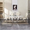 Rectangular Faux Marble Dining Table with Stainless Steel Base, 70 Inch Modern Dining Table for 6-8 People,Dining Table for Dining Room-Koiai - 3 of 4