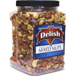Deluxe Roasted Salted Mixed Nuts in Sea Salt by It's Delish – Bulk 2 lbs. Jumbo Container - 1 of 4