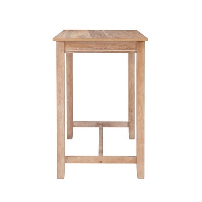 Claridge 51.5" Multistep Distressed Brown Bistro Set with Linen Upholstery