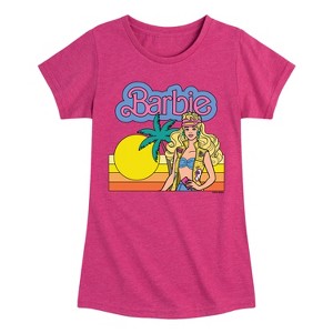 Girls' - Barbie - Cali Sunset Barbie- Girls Fitted Short Sleeve Graphic T-Shirt Fitted Short Sleeve Graphic T-Shirt - 1 of 4