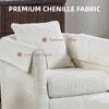 Swivel Accent Chair with Ottoman Set, Modern Chenille Barrel Armchair with Removable Back Pillow & 2 Armrest Covers for Living Room, Bedroom - 4 of 4