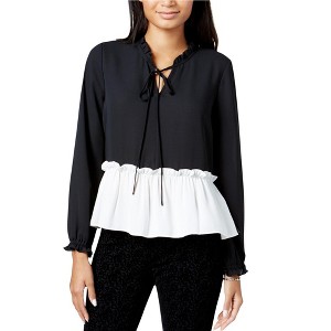 maison Jules Womens Ruffled Knit Blouse - 1 of 1
