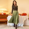 Women's Olive Green Pleated Maxi Skirt - Cupshe - 2 of 4