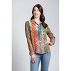 Women's Waves & Rhombus Print Button Up Blouse - APNY - 2 of 4