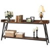 Contemporary 70.87" Console Table, Industrial Style, Easy To Assemble, Extra Long Entryway Table, X-Shaped Support ,Black+Brown - 2 of 4