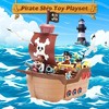 Skirfy Brown Pirate Ship Toys for Kids, Pirate Playhouse Toy Ship, Creative Building Toys - 2 of 4