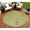 Khaki Brown And Taupe Oriental Washable Indoor Outdoor Area Rug - 2 of 4