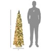 5' Artificial Slim Christmas Trees, with Snow Frosted Branches, Warm White or Colorful LED Lights, Downswept Shape - 3 of 4