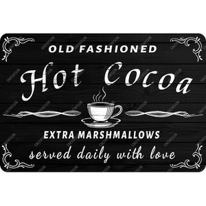 Lomsoe Christmas Metal Signs Old Fashioned Hot Cocoa Sign Vintage Tin Sign Christmas Aluminum Sign Art Decor for Home Office Garage Cafe 8¡Á12 Inches - 1 of 1