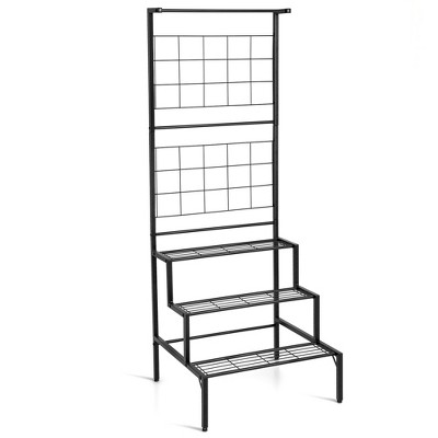 Tangkula 7-tier Shoe Rack Free Standing Shelving Storage Organizer Compact  Design Black : Target