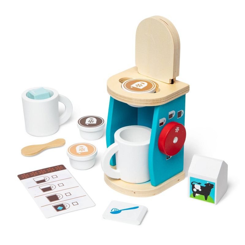 Melissa &#38; Doug 11-Piece Brew and Serve Wooden Coffee Maker Set - Play Kitchen Accessories, 1 of 14