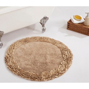 Shaggy Border Collection Bath Rug 100% Cotton Tufted Weave Ruffle Border Pattern Bathroom Rug for Machine Washable Bath Mat - 1 of 4