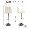NicBex Counter Height Bar Stools Set of 2,Swivel Bar Stools with Square Cushion,Adjustable Height Foot Stool for Living Room,Kitchen,Cafe - 3 of 4