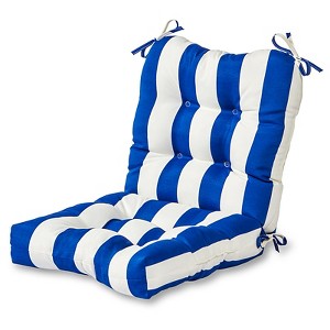 Cabana Stripe Blue Outdoor Seat/Back Chair Cushion - Kensington Garden, Cabana Blue