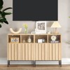 Buffet Cabinet Sideboard with Storage, Modern Industrial Storage Cabinet Accent Table with Fluted Panel Door Metal Legs for Living Room, Dining Room - 2 of 4