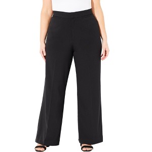 Catherines Women's Plus Size Petite Right Fit Curvy Wide Leg Pant - 1 of 4