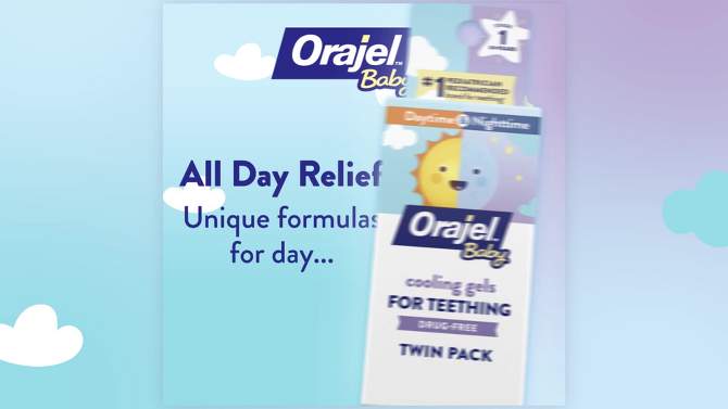 Orajel Baby Daytime &#38; Nighttime Cooling Gels for Teething - 0.36oz, 2 of 9, play video