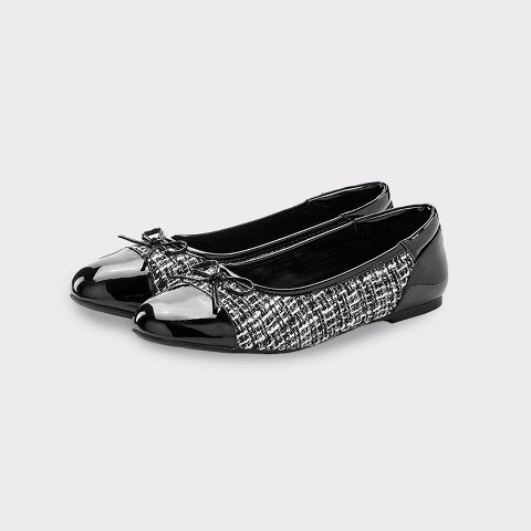 Обувь Lascana Women's Tweed Ballet Flats - LASCANA - Black Plaid 8