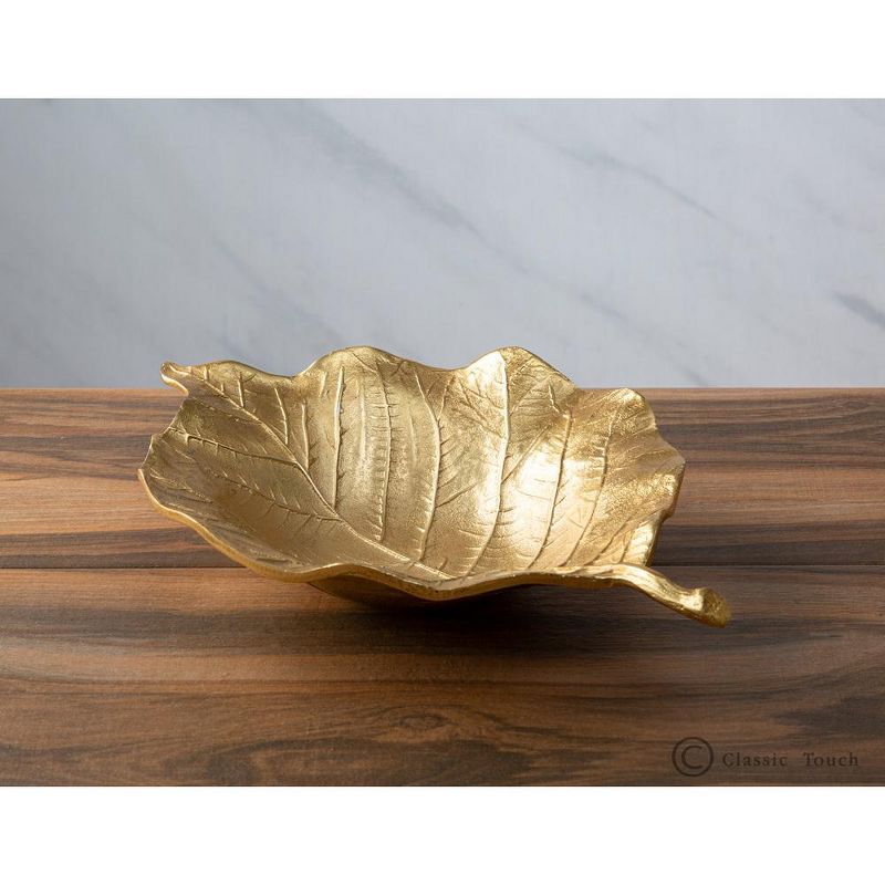 Classic Touch Gold Leaf Shaped Bowl with Vein Design, 2 of 4