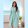 Seta T Women's Fall Casual Long Sleeve V Neck Midi Floral Boho Flowy Dress - 3 of 4