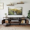 Homhougo Mid Century Modern TV Stand, 75 Inch Entertainment Center with Storage & Drawer, Industrial Console for Living Room, Rustic Brown - 3 of 4