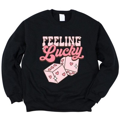 Simply Sage Market Women's Graphic Sweatshirt Feeling Lucky Dice