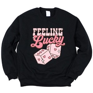 Simply Sage Market Women's Graphic Sweatshirt Feeling Lucky Dice - 1 of 4