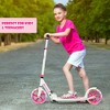 Costway Folding Sports Kick Scooter w/LED Wheels for Kids Teens Pink\ Blue - 4 of 4