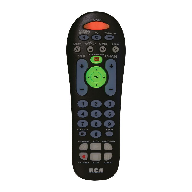 RCA 3-Device Backlit Big-Button Universal Remote, Black, 2 of 11
