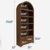 71" Tall Arched Pantry, 6-Tier Freestanding Storage Cabinet with Drawer, Modern White Book Shelf with Open Shelves & Anti-Tipping Design - 2 of 4