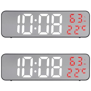 REGALWOVEN 2 Pcs Digital Plastic Temperature Display Large Silent Non-Ticking Wall Clocks 9 inch - 1 of 4