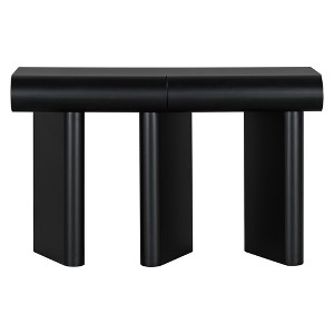 TiramisuBest 47.6" Modern Painted Entryway Table,2 Drawers, Geometric Legs, Narrow Sofa Table for Living, Bedroom, or Foyer (Navy Blue) - 1 of 4