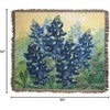 Manual Woodworks and Weavers Country Cottage Throw – Blue Bonnet Motif Blanket with Fringe for Sofa or Bed - 3 of 3