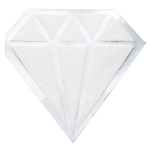 Blue Panda 50-Pack Silver Foil Diamond Die Cut Luncheon Disposable Paper Napkins, 3-Ply, Folded 6 x 6 Inches - 1 of 4