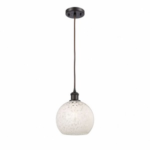 White Mouchette - 1 Light Cord Hung Mini Pendant In Modern Style-10 Inches Tall and 8 Inches Wide - 1 of 1
