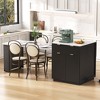 KTMBDW Large Kitchen Island with Extendable Dining Table for 4-6, Island Table with Double-Side Storage, 2 Drawers,2 Side Open Shelves for Living Room - 2 of 4