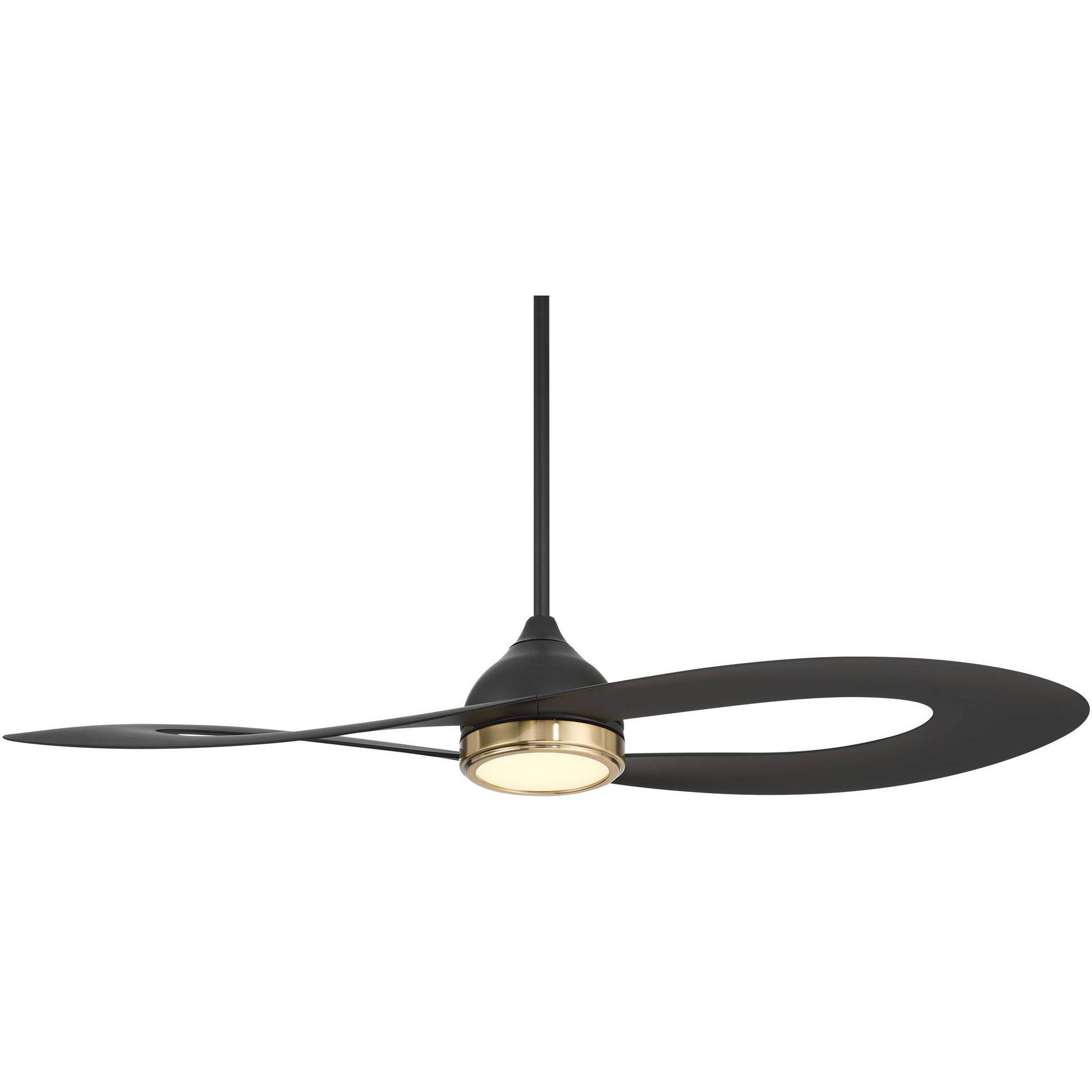 Possini Euro Design 52" Possini Euro Obi Matte Black CCT LED Damp Ceiling Fan with Remote