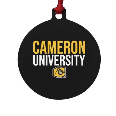 Cameron University Secndary Logo Aluminum Holiday Christmas Tree Ornament