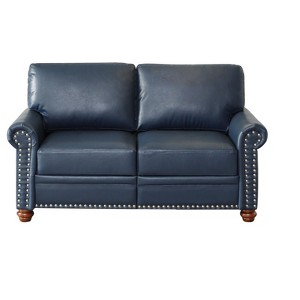 TiramisuBest Modern Black PU Leather Loveseat Sofa, Compact Faux Leather Couch for Apartments & Homes - 1 of 4