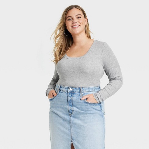 Ribbed Long Sleeve Tees : Target